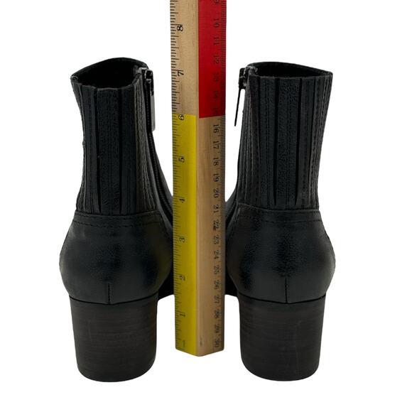 Aquatalia Waterproof Ankle Block Heel Boot Women's 7 Black Elastic Panel Zip Up - Picture 10 of 11